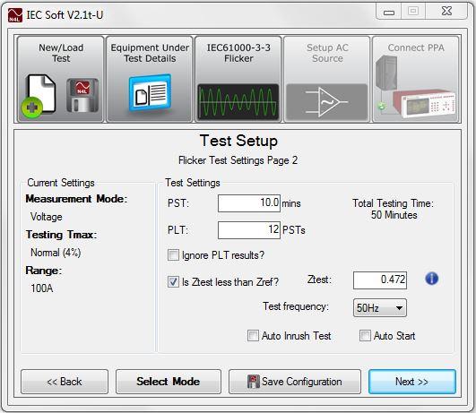 4.7 Is Ztest less than Zref? option. It is acceptable to use a Ztest value less than Zref when testing to IEC61000-3-11.