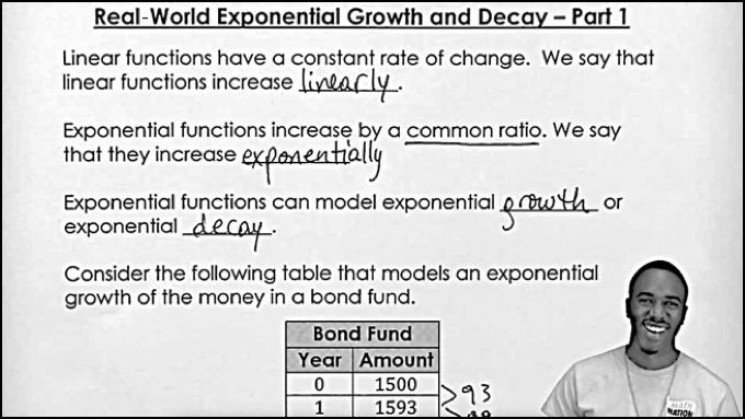 Topic 1: Real-World Exponential Growth and Decay Part 1... 189 Topic 2: Real-World Exponential Growth and Decay Part 2... 191 Topic 3: Interpreting Exponential Equations... 192 Topic 4: Euler s Number.