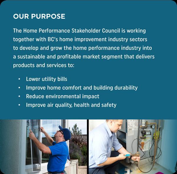 OBJECTIVES OF THE HPSC The HPSC exists to help companies operating in home performance succeed and believe industry input