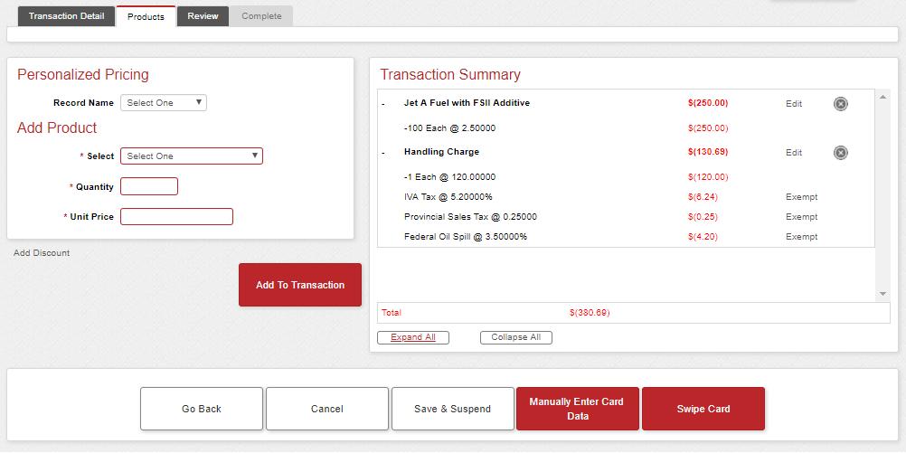 View Product Details Taxes are automatically applied to the sale when set up in the Tax Profiles.
