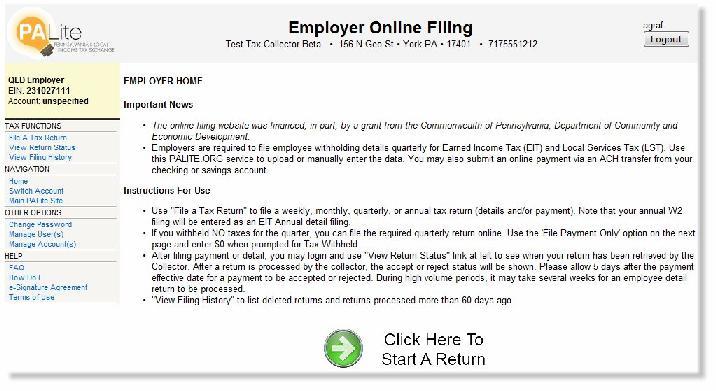 Logging in to use the PALite - Employer Online