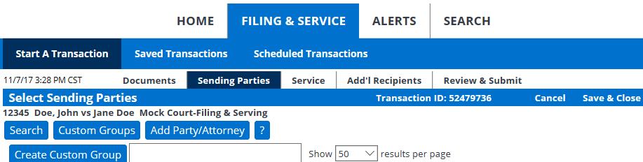 Adding a Party While efiling If the party you are trying to file for is not available, if the court you are filing with allows you to submit an Add Party request with your filing, click the Add Party