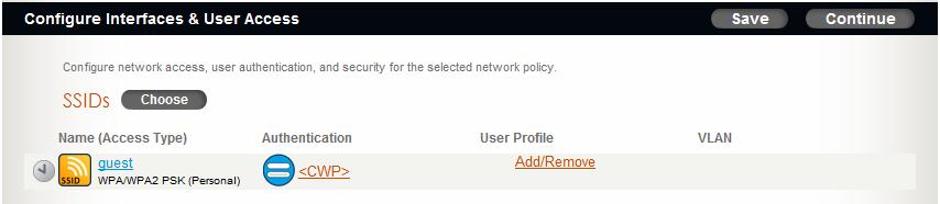 Aerohive Configuration Guide: Captive Web Portals 13 Enable Captive Web Portal: (select) This setting indicates that you intend to associate a captive web portal with this SSID profile; however, the