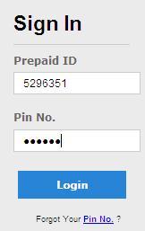 1.2 Login to Prepaid System 1.2.1Navigate to the Prepaid user Login page and enter valid Prepaid ID and Pin No.