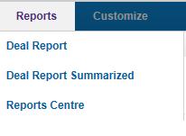 Figure 102 Reports Navigation Menu The TFG user can choose to display reports in the following formats: HTML Excel PDF 7.1 Deal Report To Launch a Deal Report: 1.