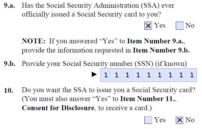 Social Security Number Op on c)