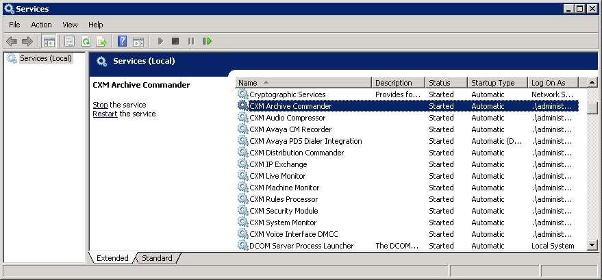 Change the Startup Type of the CXM Avaya PDS Dialer Integration service to
