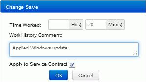 Enable Work Start and Stop Dates on Work History Dialogs - Select Yes to include Work Start and Work Stop fields in the Work History and Change Save dialogs in the Change screen.