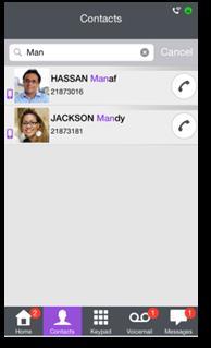 I.5 Conversation Actions available depend on the type of conversation and system. If an action is not available, the icon is grayed. I.5.1 Set up a conversation with a contact You can make a call from the conversation wall, visual voicemail tab or instant messaging tab.