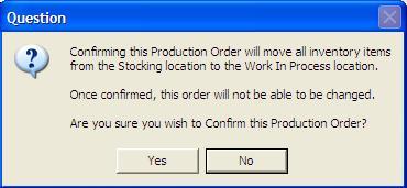 Select Yes to proceed with confirmation; otherwise select No.