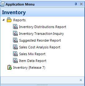 Reports and Inquiries This section contains all Inventory reports and on-screen inquiries.