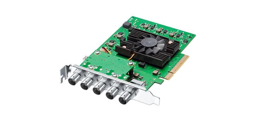 DeckLink 4K Pro features two multi rate 12G-SDI inputs and outputs with support for 16 channels of embedded audio, along with a connection for reference input.