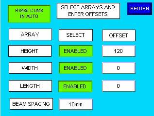 System Validation and Application Tips Chapter 2 Array Setup Screen On the Main Menu screen, press ARRAY SETUP.