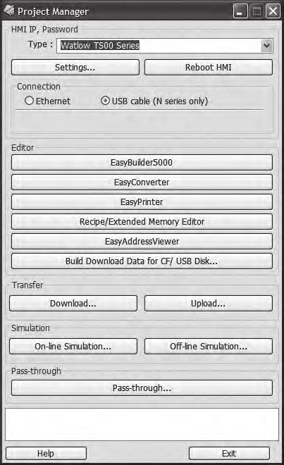 The Recipe/Extended Memory Editor configures memory files for use with OITs and allows