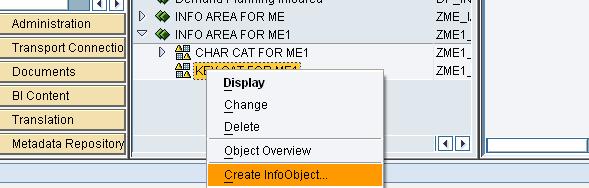 Give info object name ZME1_QTY select BW and create.