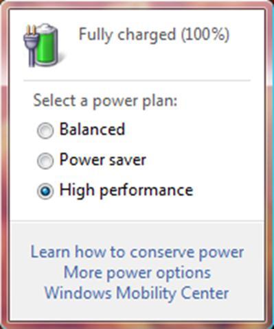 PC s windows power scheme from current settings to
