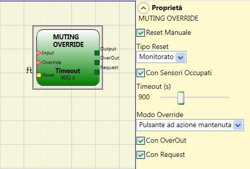 MUTING OVERRIDE (max number = 16) The operator permits override of the directly connected Muting Input.