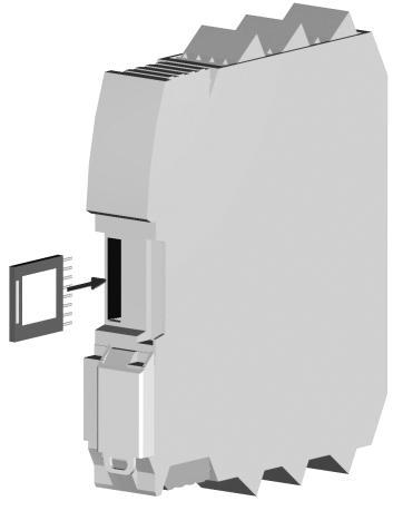 Insert the card in the slot in the rear panel of the MSC-CB (in the direction shown in Figure 3 - M-A1).