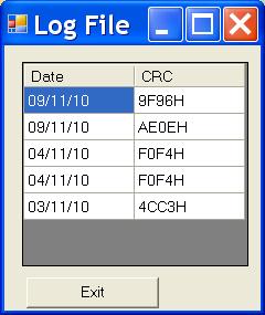 The log file can be visualized using the icon (Password