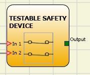 TESTABLE SAFETY DEVICE The TESTABLE SAFETY DEVICE functional block checks the status of