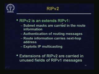 (Refer Slide Time: 21:21 to 26:27 min) RIP version 2 is an extension of RIP version one. Subnet masks are carried in the route information. Now what is a subnet mask?