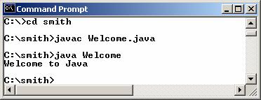 Figure 3.9 You can run a Java program from the DOS prompt using the java command. Insert the following two lines set path=%path%;c:\jbuilder10\jdk1.4\bin set classpath=.;%classpath% in the autoexec.
