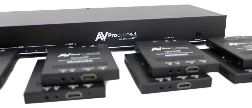 AC-DA210-HDBT HDBaseT 2-8-2 splitter with Audio