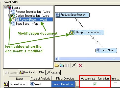 Modification Documents In the main window of Rhapsody Gateway, the yellow icon indicating the modification of the project document