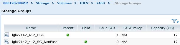 ViPR Controller Support for FAST Policies 8. Double-click the parent storage group.