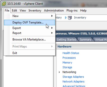as follows: 1. Using the VMware vsphere Client, log in to the ESXi server. 2.