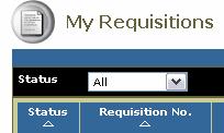 All (results in all your requisitions, regardless of status) other requisition status options include Pending Completed Rejected (only requisitions that have all lines rejected will display)