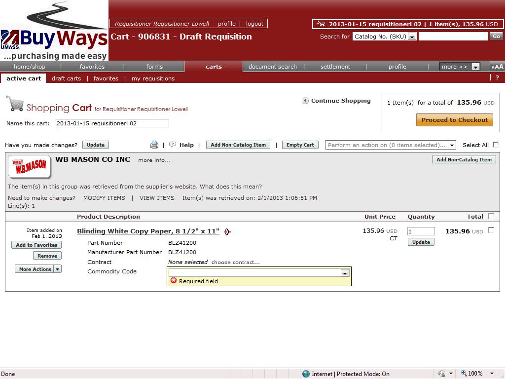 16. The BuyWays shopping cart displays the purchase