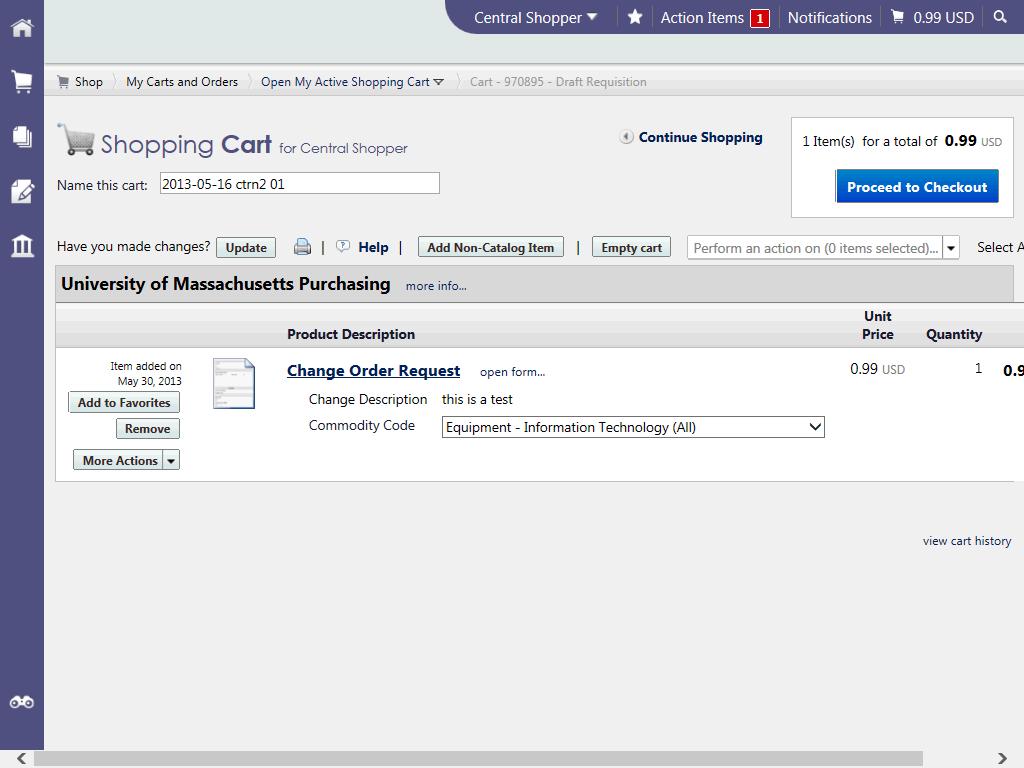 6. In this example, an item needs to be moved to a different shopping cart.