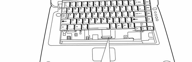 Figure 4-16 Disconnecting the keyboard cable Installing the Keyboard To install the keyboard, follow the steps below and