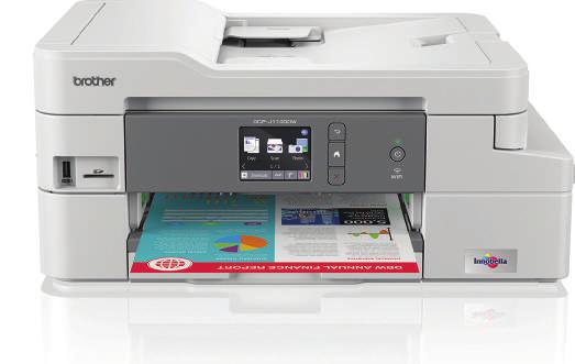 Compact 3-in-1 wireless inkjet printer The compact but powerful DCP-J1100DW provides print, copy & scan functionality.