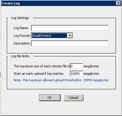 Continue to the next section, Create a New Log. Create a New Log To create the logs, complete the following steps: 1.