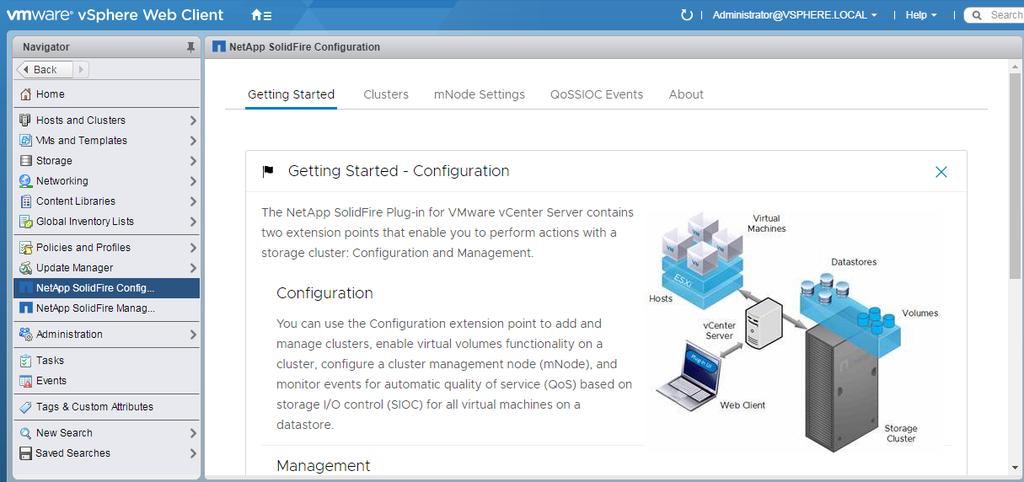 How to Use the NetApp SolidFire Plug-in How to Use the NetApp SolidFire Plug-in The NetApp SolidFire Plug-in enables you to configure, manage, and monitor SolidFire clusters in the VMware vsphere Web