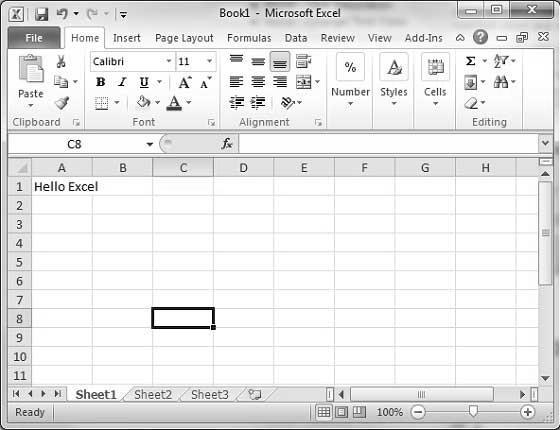 Excel 2010 There are following three important points, which would help you while typing: Press Tab to go