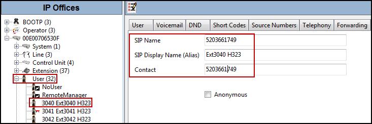 18 P a g e 8 User Configuration Configure the SIP parameters for each user that will be placing and receiving calls via the SIP line defined in Section 5.4.