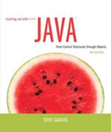 Text: Starting Out with Java, From Control Structures through Objects Tony Gaddis, 5th Edition, Pearson Publishing.
