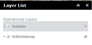 Clicking this icon will open the Layer list and will look something like this: There are a number of types of layers that can be turned off and on as appropriate.