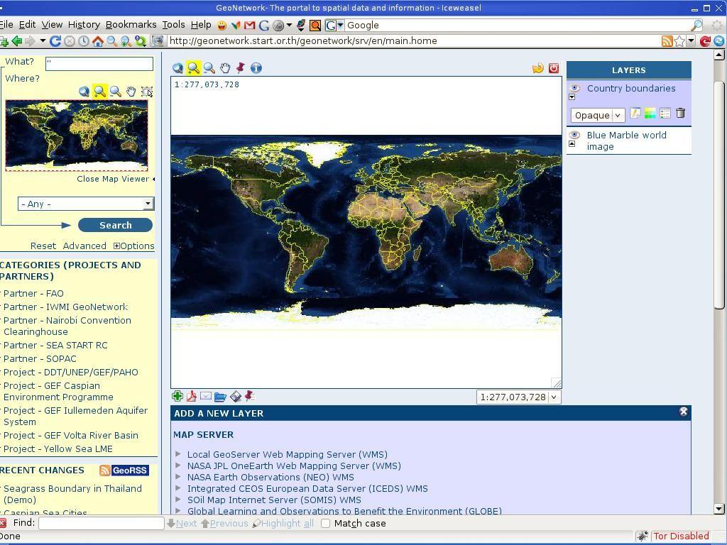 18 GN as a geographic data and map viewer Map viewer opened Drag corner to