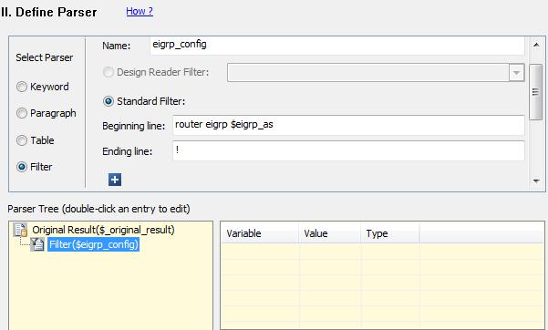 Hint: To create a standard filter, you could also highlight eigrp configuration and select Define