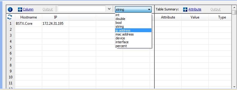 value type to define it if necessary. For example, set the value type as ip address for IP column.