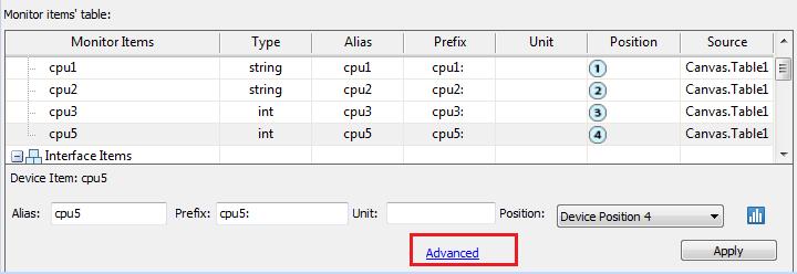 When you define displaying position for a variable, you could click Advanced