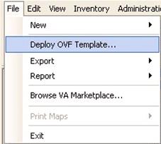 To begin the import process, click File and select Deploy OVF Template.