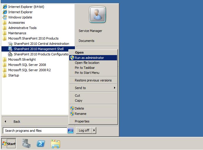1. Log on to the computer that hosts the Service Manager console using an account that is a member of the Service Manager Administrators group. 2.