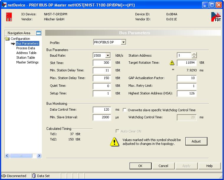 Configuring the nethost Step-By-Step 58/158 7.2.2.5 Configuring Fieldbus Master 1. Open the configuration dialog window of the PROFIBUS DP master.