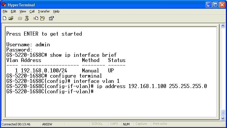Configuration of the IP Address 3. At the # prompt, enter the following command and press <Enter> as shown in Figure 5-2.