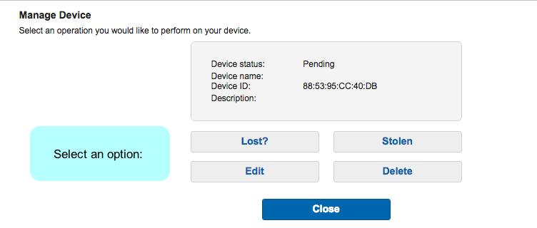 If an error was made while entering the Wi-Fi address, the Device ID